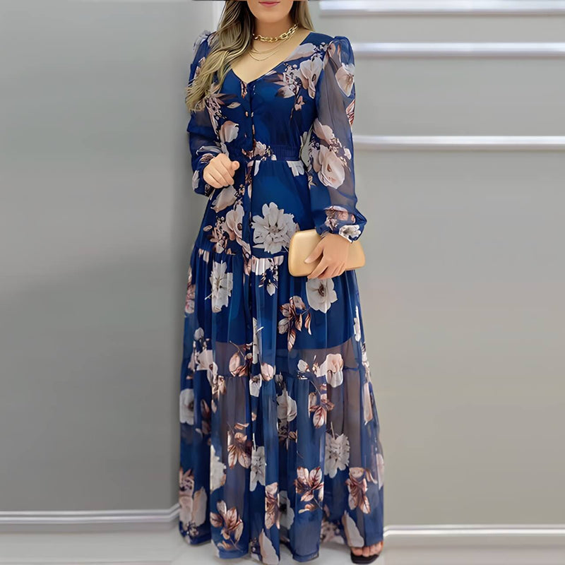 Vestido Longo Manga Comprida Vannes