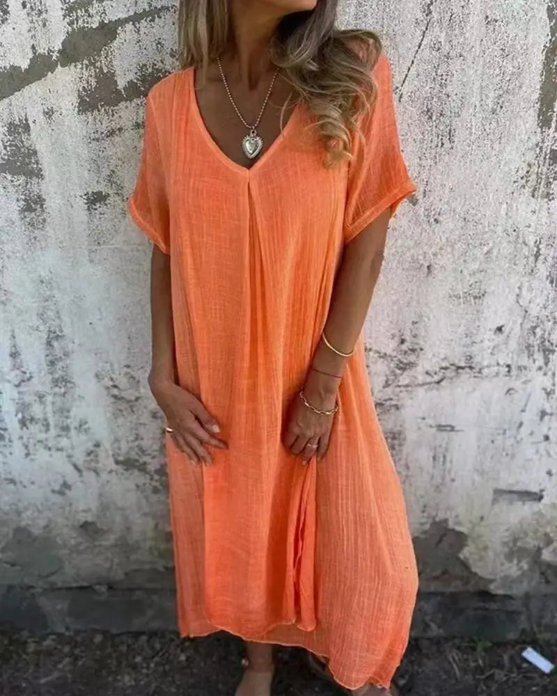 Vestido Midi de Linho Felora