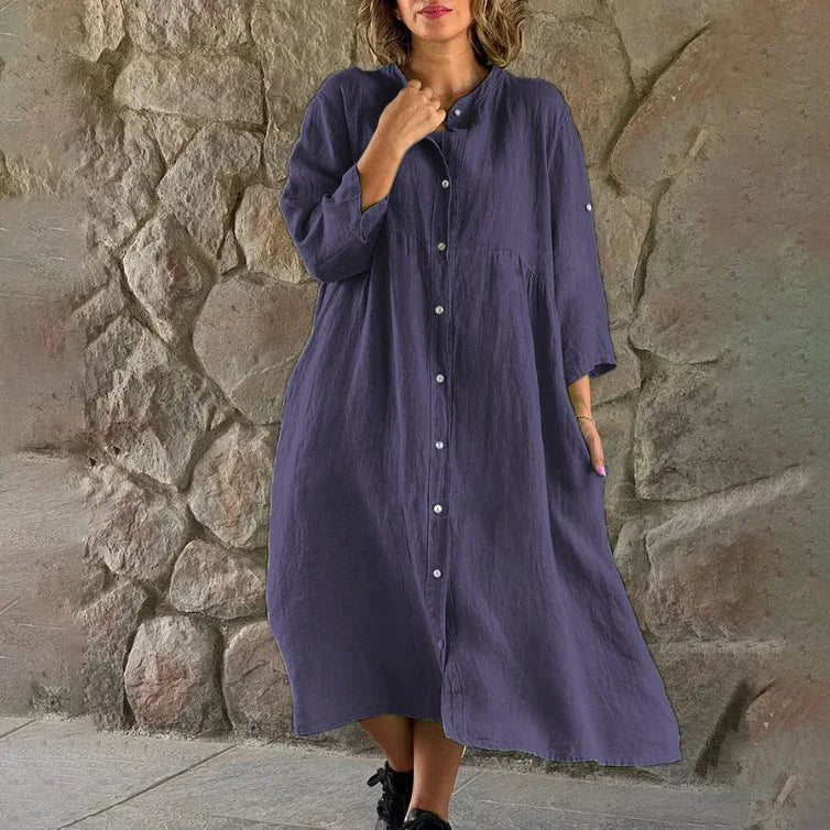 Vestido Midi de Linho Zalea