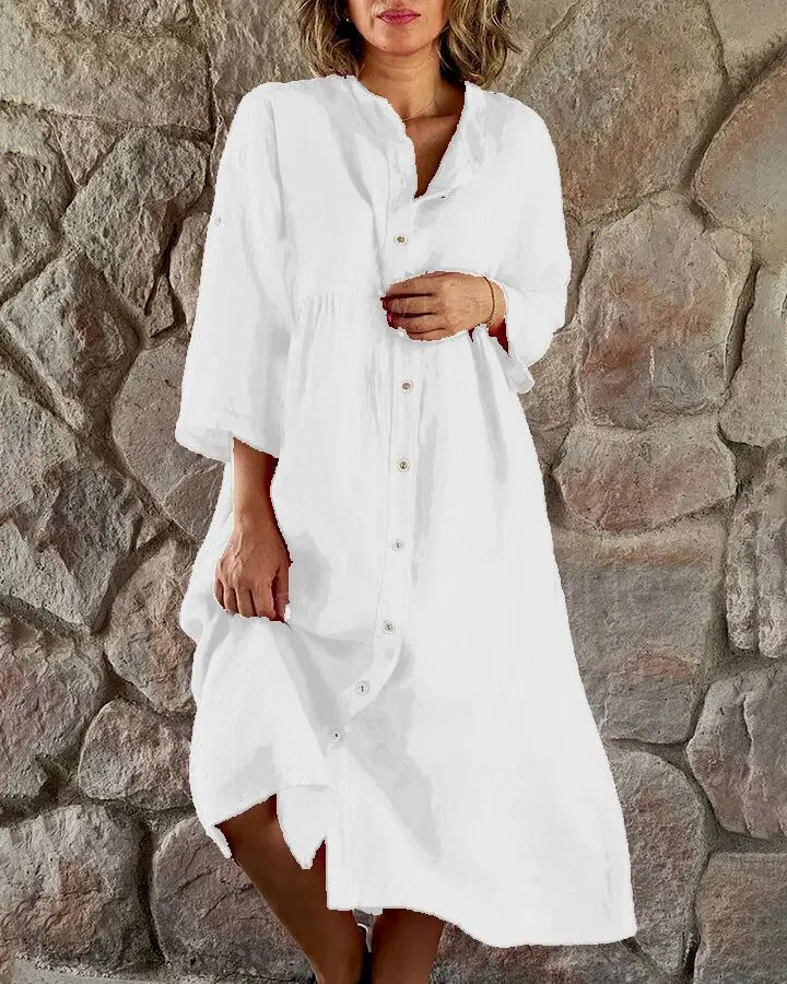 Vestido Midi de Linho Zalea