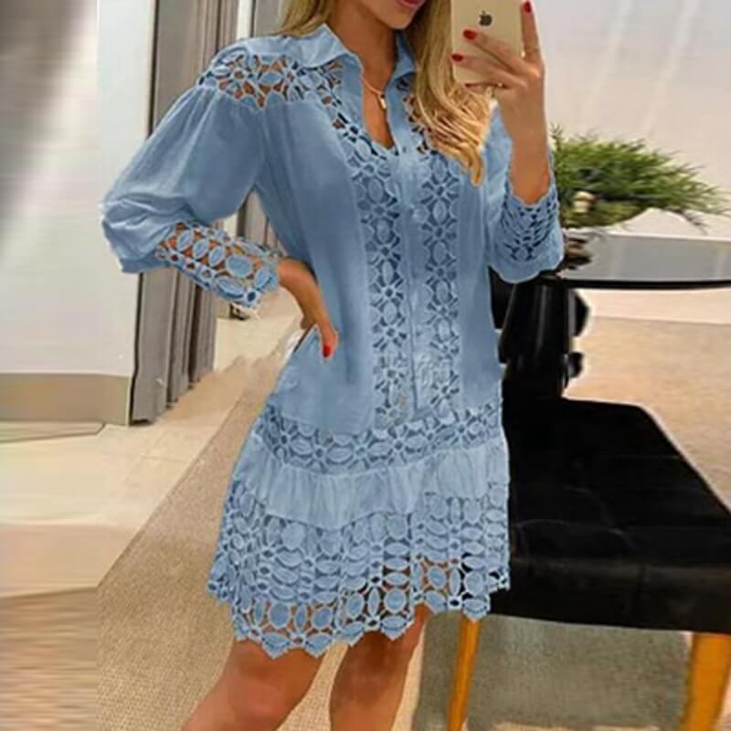 Vestido Curto de Renda Dentelle