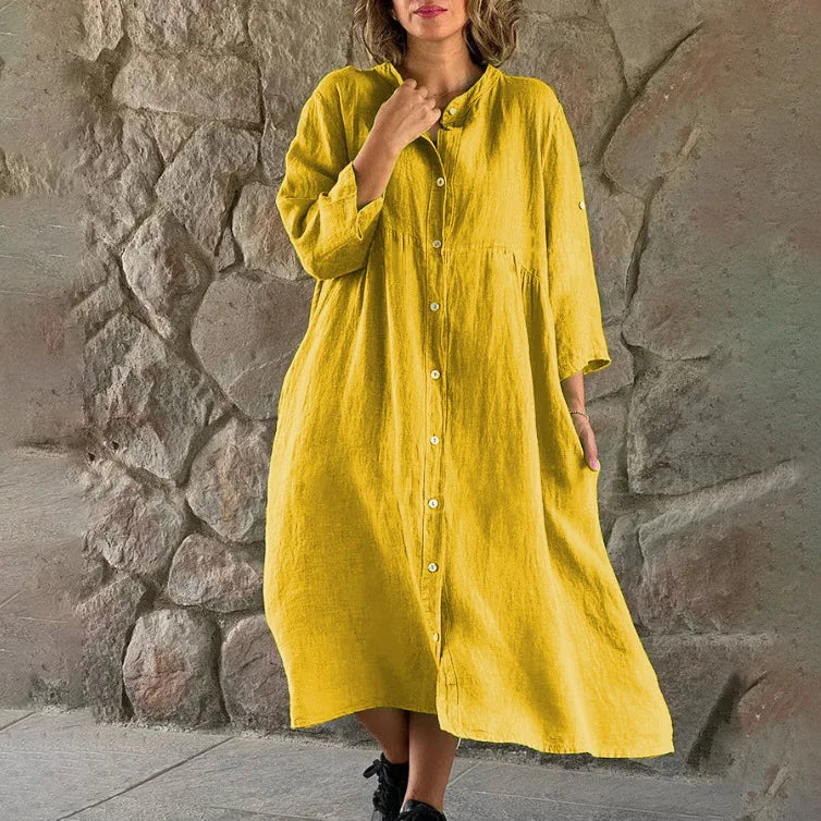 Vestido Midi de Linho Zalea