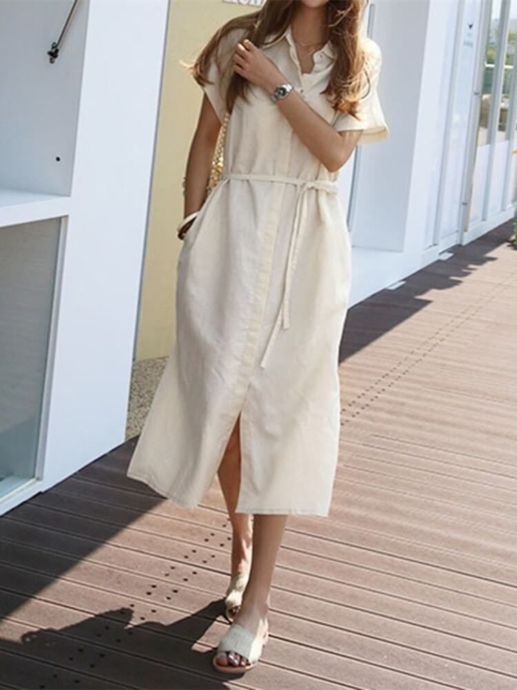 Vestido Mídi com Abotoamento Olivia