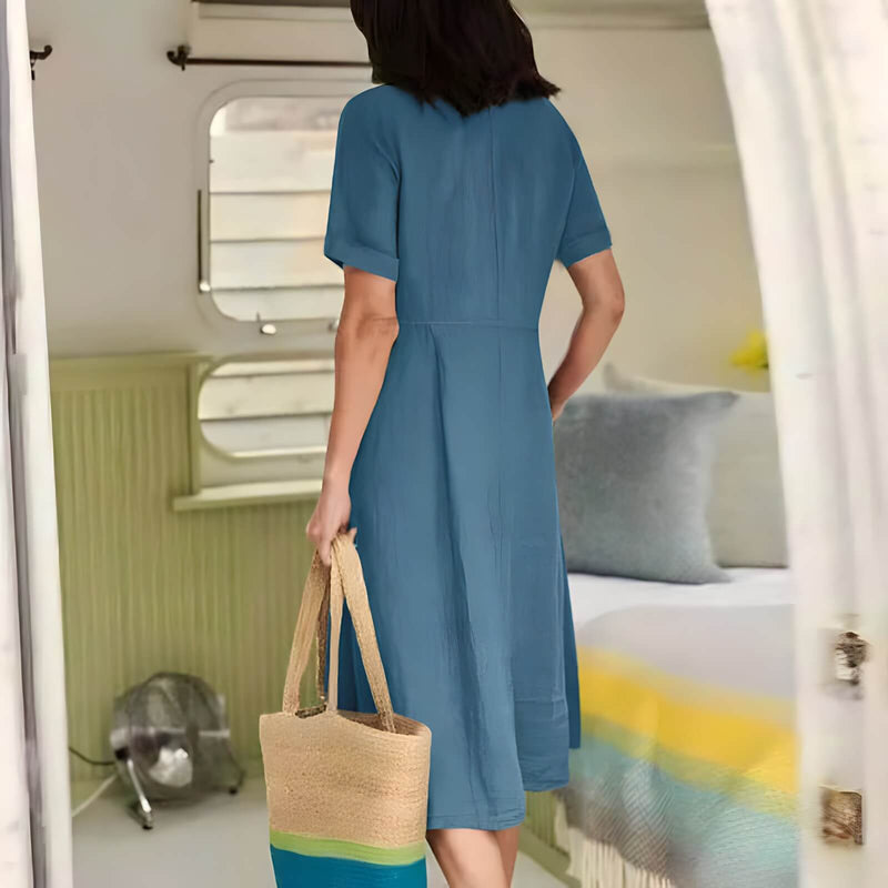 Vestido Mídi com Abotoamento Galata