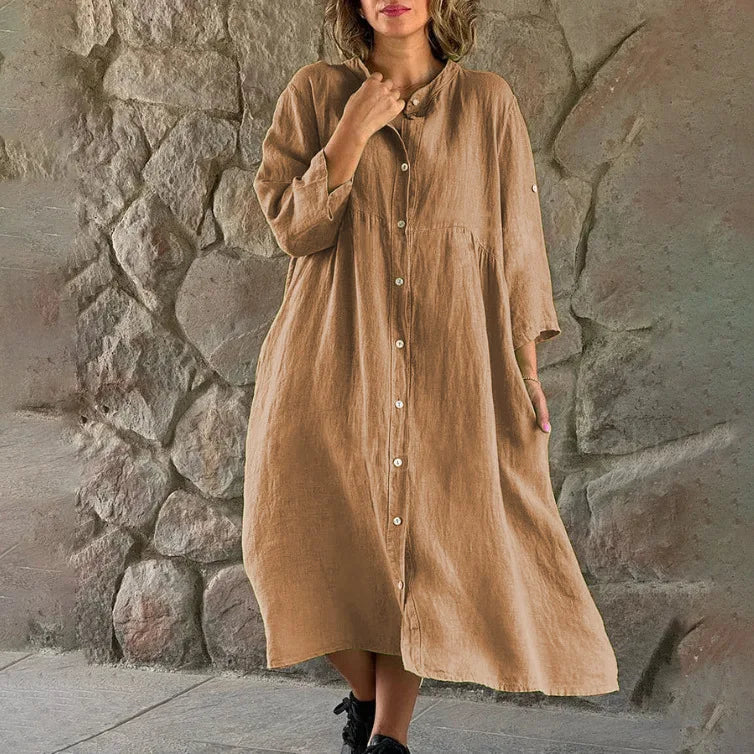 Vestido Midi de Linho Zalea