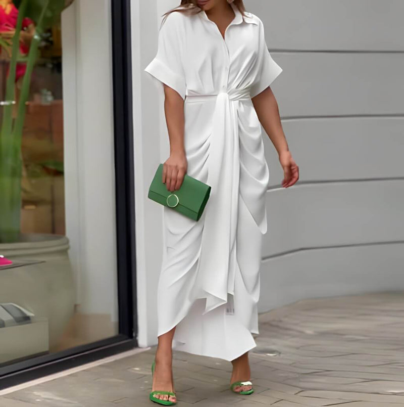 Vestido Mídi com Abotoamento Moderne