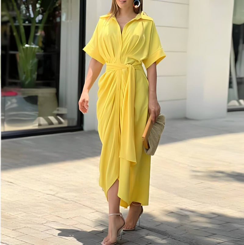 Vestido Mídi com Abotoamento Moderne