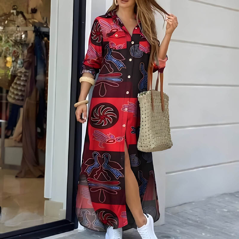 Vestido Longo com Abotoamento Beatra
