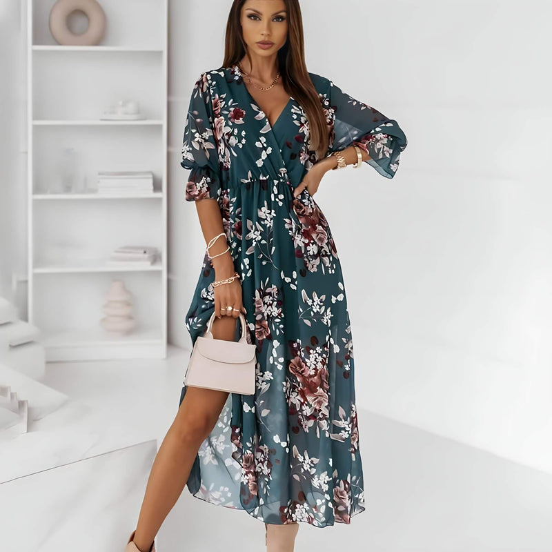 Vestido Mídi de Chiffon Aurore