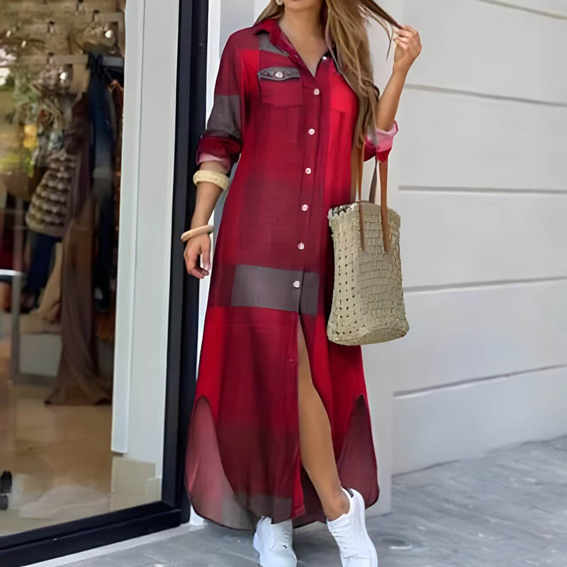 Vestido Longo com Abotoamento Beatra