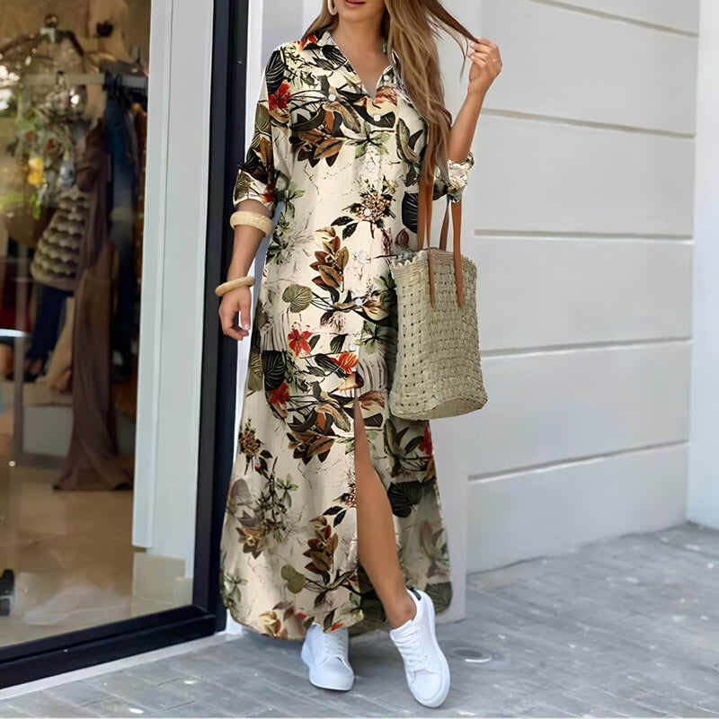 Vestido Longo com Abotoamento Beatra